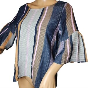 Anthropologie Dolan striped denim top.  Small